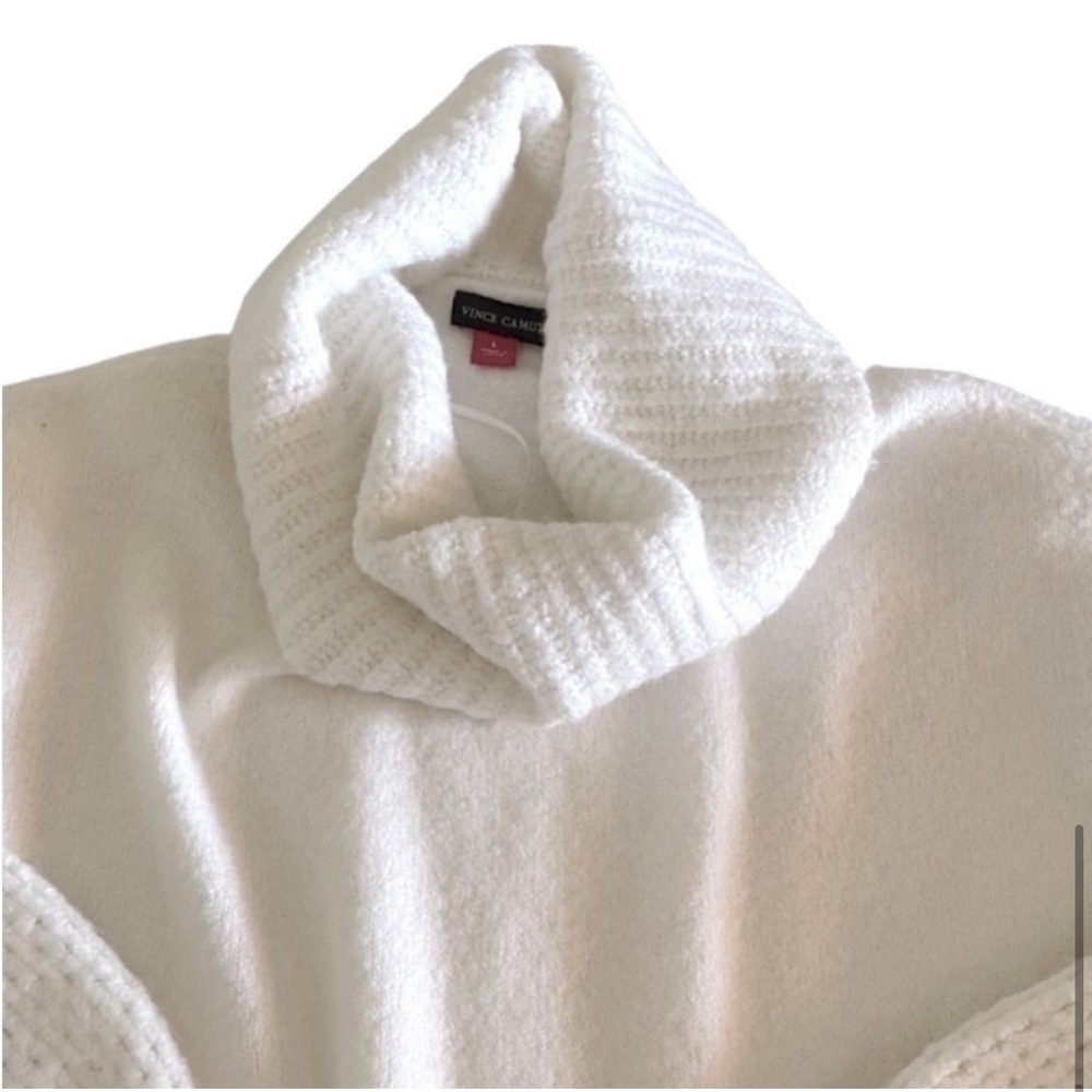 Vince Camuto | Drop Shoulder Turtleneck Sweater. Open Weave Sleeve. Size Large - Picture 5 of 9